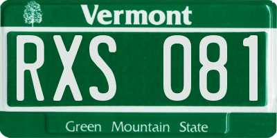 VT license plate RXS081
