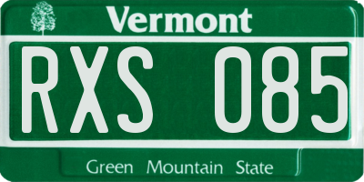 VT license plate RXS085
