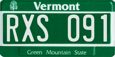 VT license plate RXS091