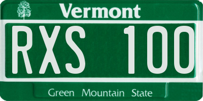 VT license plate RXS100