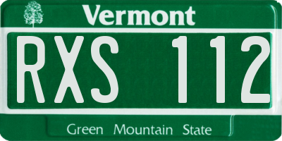 VT license plate RXS112
