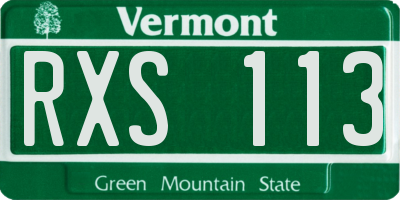 VT license plate RXS113