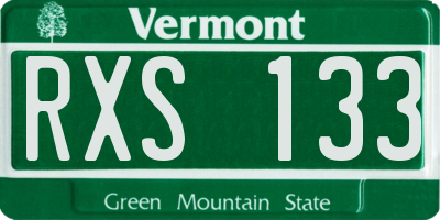 VT license plate RXS133