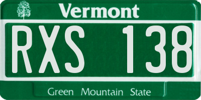 VT license plate RXS138