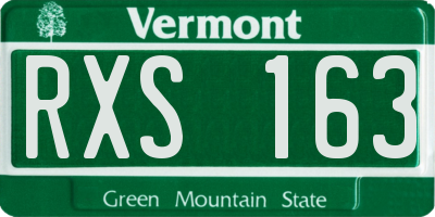 VT license plate RXS163