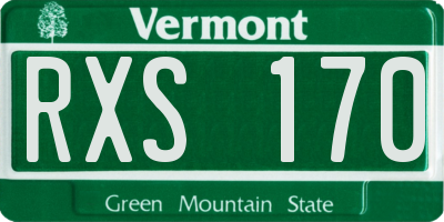 VT license plate RXS170