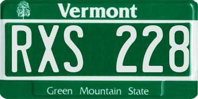 VT license plate RXS228