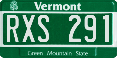 VT license plate RXS291