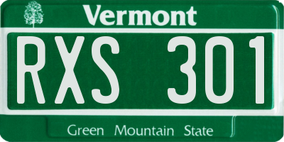 VT license plate RXS301