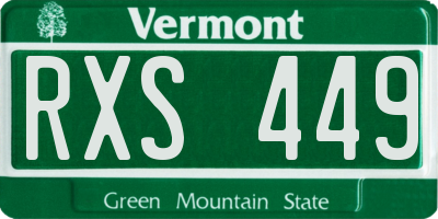 VT license plate RXS449