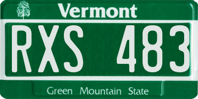 VT license plate RXS483