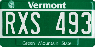 VT license plate RXS493