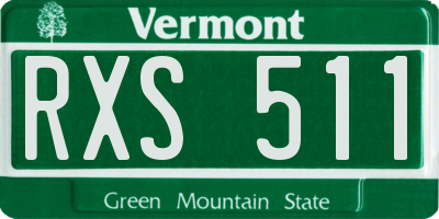 VT license plate RXS511