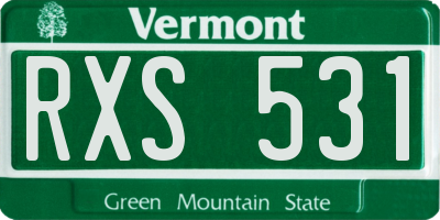 VT license plate RXS531