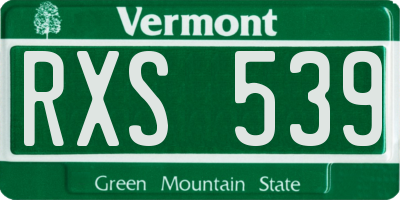 VT license plate RXS539
