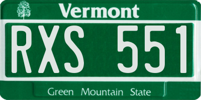 VT license plate RXS551