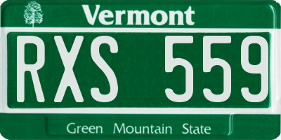 VT license plate RXS559