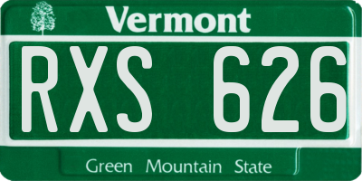 VT license plate RXS626