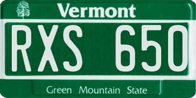 VT license plate RXS650
