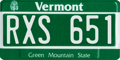 VT license plate RXS651