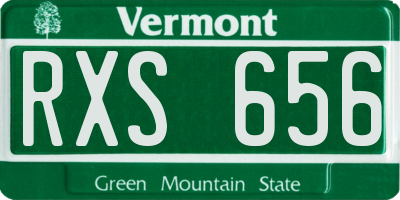 VT license plate RXS656