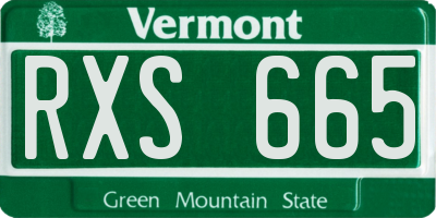 VT license plate RXS665
