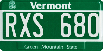 VT license plate RXS680