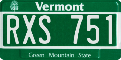 VT license plate RXS751
