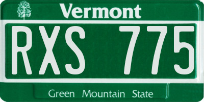 VT license plate RXS775