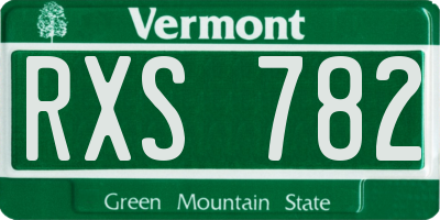 VT license plate RXS782