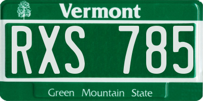 VT license plate RXS785