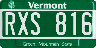 VT license plate RXS816