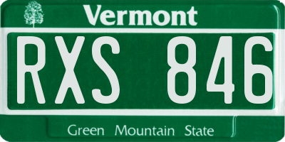 VT license plate RXS846