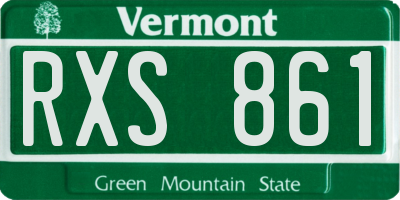 VT license plate RXS861