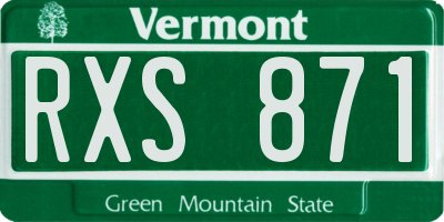 VT license plate RXS871