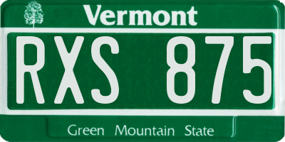 VT license plate RXS875