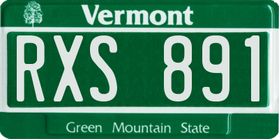 VT license plate RXS891