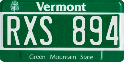VT license plate RXS894