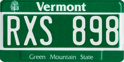 VT license plate RXS898