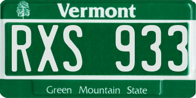 VT license plate RXS933