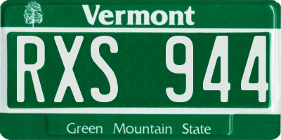 VT license plate RXS944