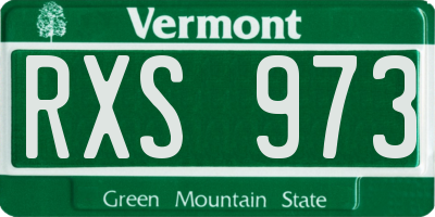 VT license plate RXS973