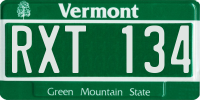 VT license plate RXT134