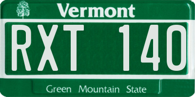 VT license plate RXT140