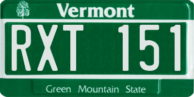 VT license plate RXT151