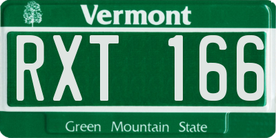 VT license plate RXT166