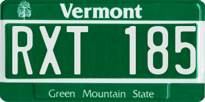 VT license plate RXT185