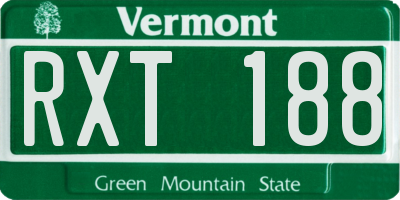 VT license plate RXT188