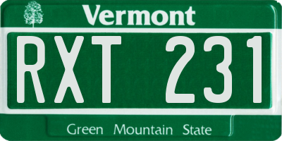 VT license plate RXT231