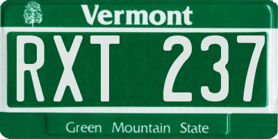 VT license plate RXT237